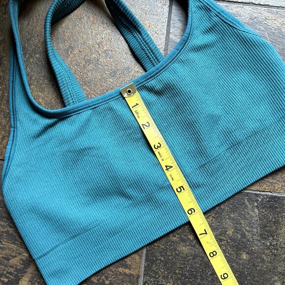 Athleta Rib-knit Criss-cross Bra Top in Teal (NWOT) - Picture 4 of 6